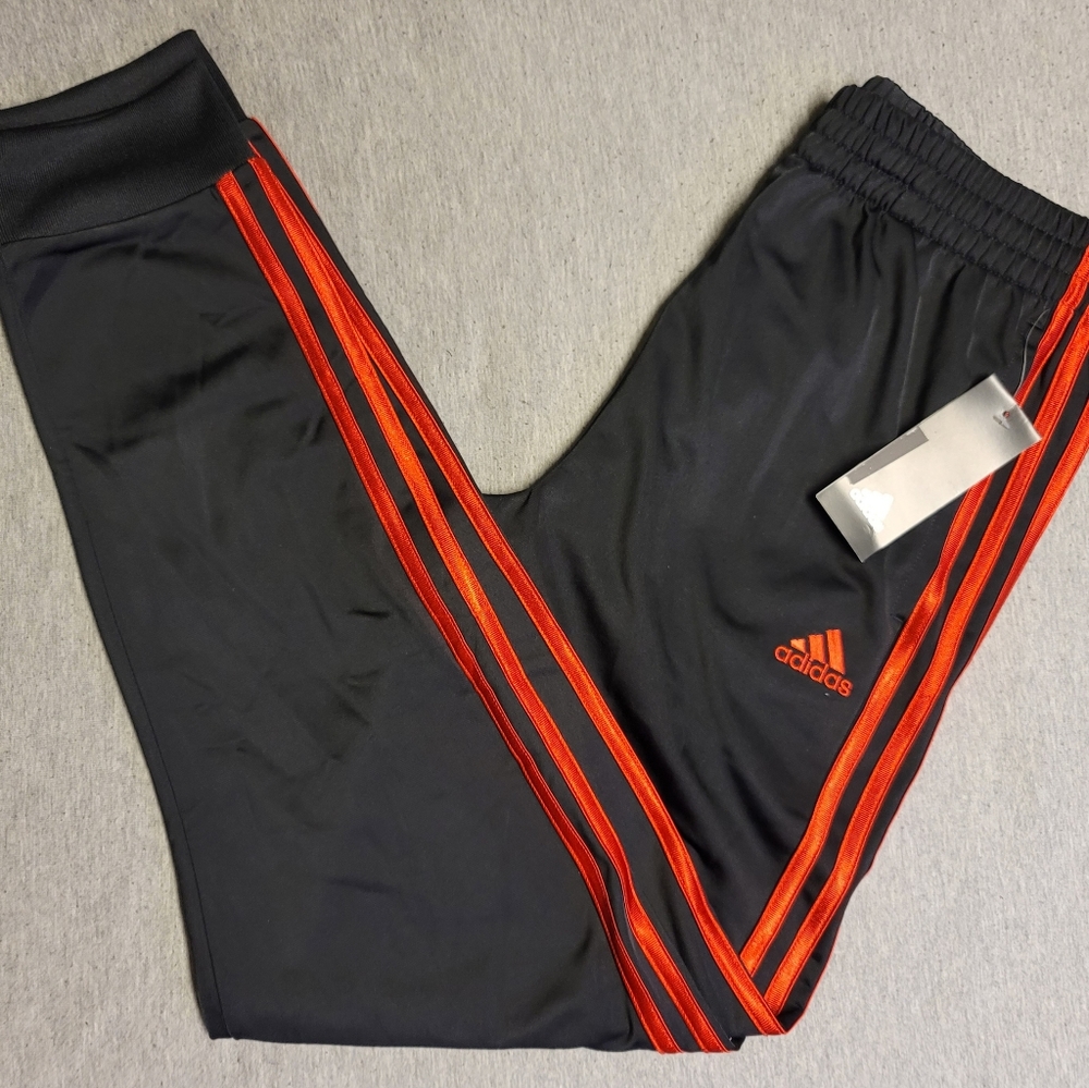 Black and Red 3 Stripe Adidas Joggers